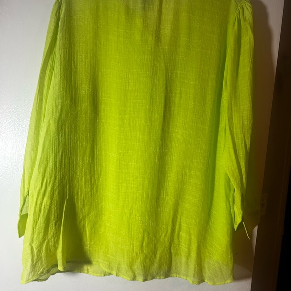Catherine’s Women’s 2X Lime Green Embroidered V Neck Tunic Mom Core - Picture 5 of 7